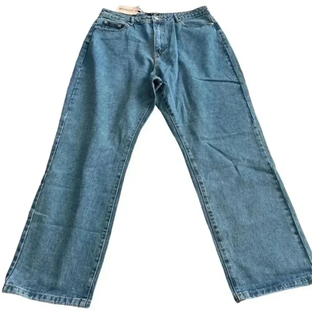 Missguided NWT Light Blue High Rise Boyfriend Jean 12R - Picture 2 of 15